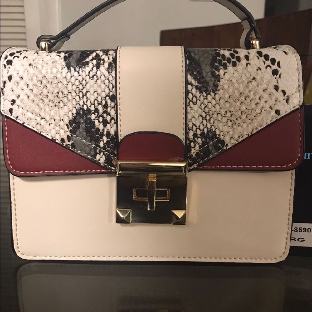 White/Red/Black Crossbody Purse